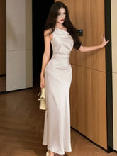 BXOXO Elegant One Shoulder Mermaid Dress for Women Spring Summer Swinging Collar Sleeveless Long Vestidos Evening Party Midi Dresses